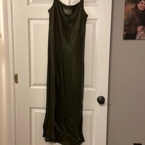 Anthropologie Green Cowl Neck Long Dress